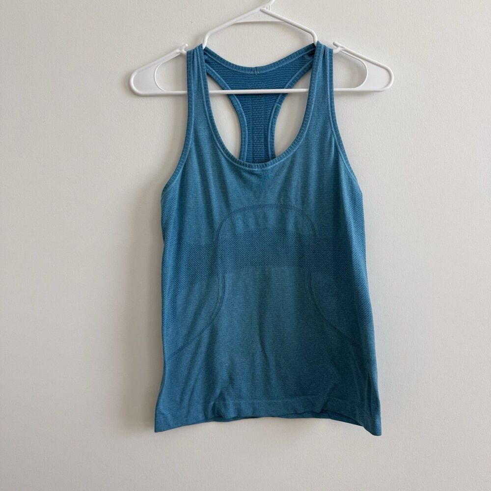 Lululemon Swiftly Tech Racerback Tank Top Teal Activewear Outdoors Sz 6